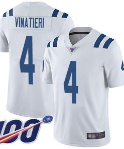 Nike Indianapolis Colts #4 Adam Vinatieri White Stitched NFL 100th Season Vapor Limited Jersey