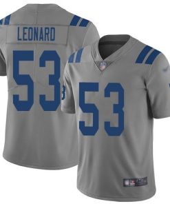 Nike Indianapolis Colts #53 Darius Leonard Gray Stitched NFL Limited Inverted Legend Jersey