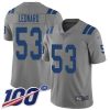 Nike Indianapolis Colts #53 Darius Leonard Gray Stitched NFL Limited Inverted Legend 100th Season Jersey