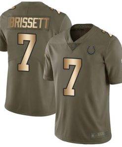 Nike Indianapolis Colts #7 Jacoby Brissett Olive/Gold Stitched NFL Limited 2017 Salute To Service Jersey