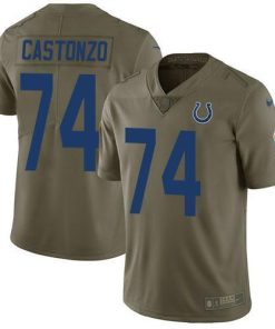 Nike Indianapolis Colts #74 Anthony Castonzo Olive Stitched NFL Limited 2017 Salute To Service Jersey