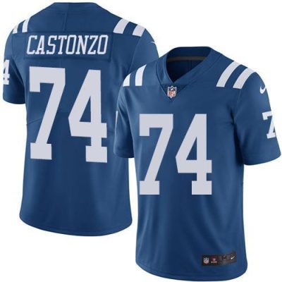 Nike Indianapolis Colts #74 Anthony Castonzo Royal Blue Stitched NFL Limited Rush Jersey