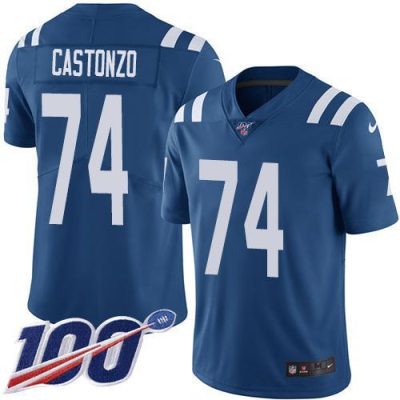 Nike Indianapolis Colts #74 Anthony Castonzo Royal Blue Team Color Stitched NFL 100th Season Vapor Untouchable Limited Jersey