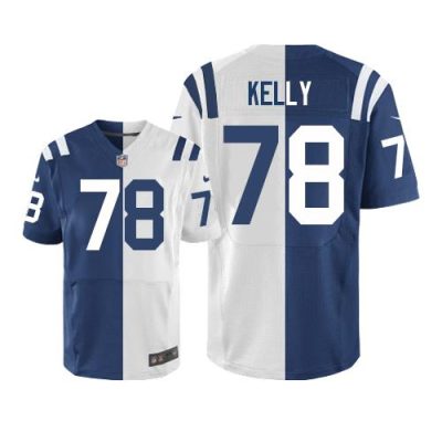 Nike Indianapolis Colts #78 Ryan Kelly Royal Blue/White Stitched NFL Elite Split Jersey