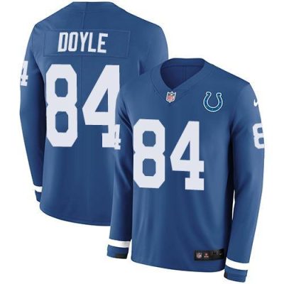 Nike Indianapolis Colts #84 Jack Doyle Royal Blue Team Color Stitched NFL Limited Therma Long Sleeve Jersey