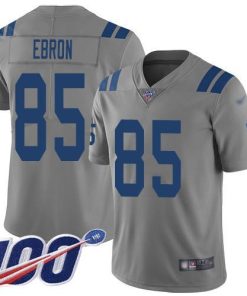 Nike Indianapolis Colts #85 Eric Ebron Gray Stitched NFL Limited Inverted Legend 100th Season Jersey