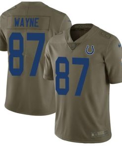 Nike Indianapolis Colts #87 Reggie Wayne Olive Stitched NFL Limited 2017 Salute to Service Jersey