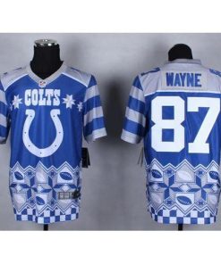Nike Indianapolis Colts #87 Reggie Wayne Royal Blue Stitched NFL Elite Noble Fashion Jersey