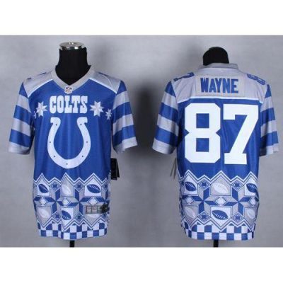 Nike Indianapolis Colts #87 Reggie Wayne Royal Blue Stitched NFL Elite Noble Fashion Jersey
