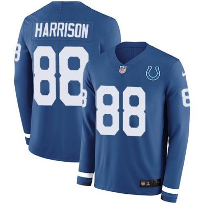 Nike Indianapolis Colts #88 Marvin Harrison Royal Blue Team Color Stitched NFL Limited Therma Long Sleeve Jersey