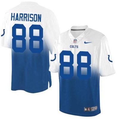 Nike Indianapolis Colts #88 Marvin Harrison Royal Blue/White Stitched NFL Elite Fadeaway Fashion Jersey