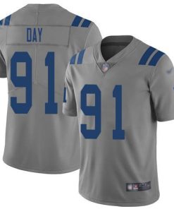 Nike Indianapolis Colts #91 Sheldon Day Gray Stitched NFL Limited Inverted Legend Jersey