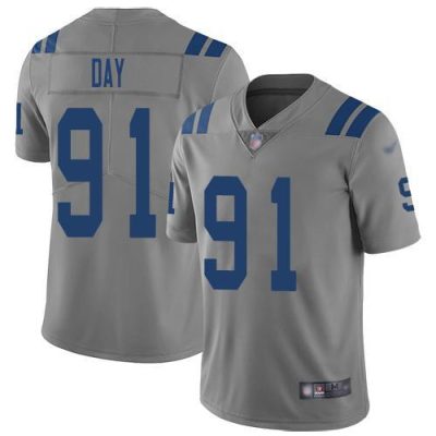 Nike Indianapolis Colts #91 Sheldon Day Gray Stitched NFL Limited Inverted Legend Jersey