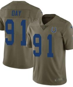 Nike Indianapolis Colts #91 Sheldon Day Olive Stitched NFL Limited 2017 Salute To Service Jersey