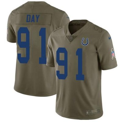 Nike Indianapolis Colts #91 Sheldon Day Olive Stitched NFL Limited 2017 Salute To Service Jersey