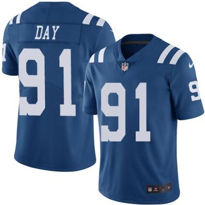 Nike Indianapolis Colts #91 Sheldon Day Royal Blue Stitched NFL Limited Rush Jersey
