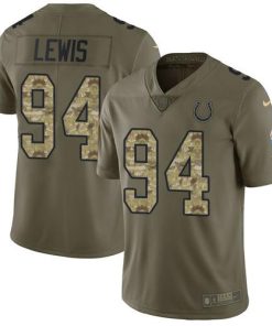Nike Indianapolis Colts #94 Tyquan Lewis Olive/Camo Stitched NFL Limited 2017 Salute to Service Jersey