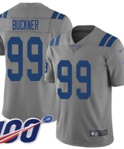 Nike Indianapolis Colts #99 DeForest Buckner Gray Stitched NFL Limited Inverted Legend 100th Season Jersey