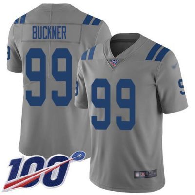 Nike Indianapolis Colts #99 DeForest Buckner Gray Stitched NFL Limited Inverted Legend 100th Season Jersey