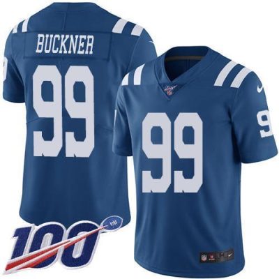 Nike Indianapolis Colts #99 DeForest Buckner Royal Blue Stitched NFL Limited Rush 100th Season Jersey