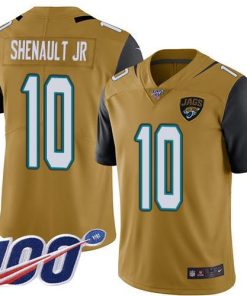 Nike Jacksonville Jaguars #10 Laviska Shenault Jr. Gold Stitched NFL Limited Rush 100th Season Jersey