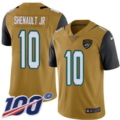 Nike Jacksonville Jaguars #10 Laviska Shenault Jr. Gold Stitched NFL Limited Rush 100th Season Jersey