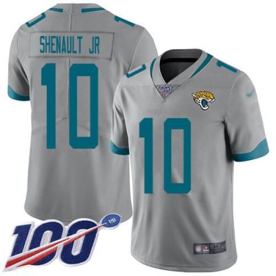 Nike Jacksonville Jaguars #10 Laviska Shenault Jr. Silver Stitched NFL Limited Inverted Legend 100th Season Jersey