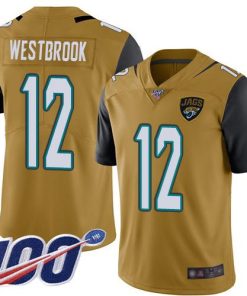 Nike Jacksonville Jaguars #12 Dede Westbrook Gold Stitched NFL Limited Rush 100th Season Jersey