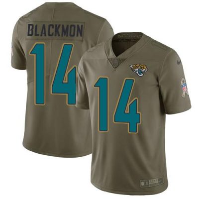 Nike Jacksonville Jaguars #14 Justin Blackmon Olive Stitched NFL Limited 2017 Salute to Service Jersey