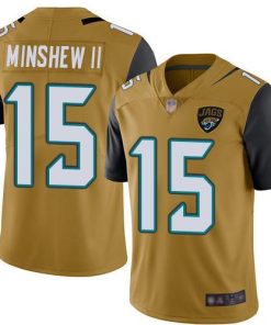Nike Jacksonville Jaguars #15 Gardner Minshew II Gold Stitched NFL Limited Rush Jersey