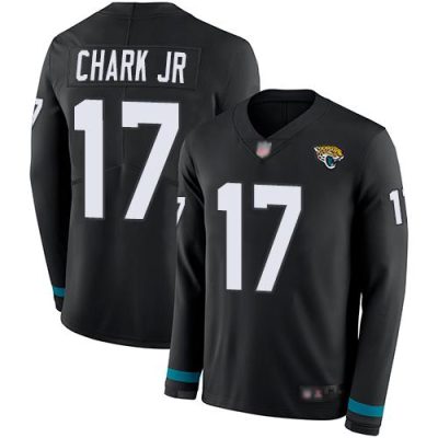 Nike Jacksonville Jaguars #17 DJ Chark Jr Black Team Color Stitched NFL Limited Therma Long Sleeve Jersey