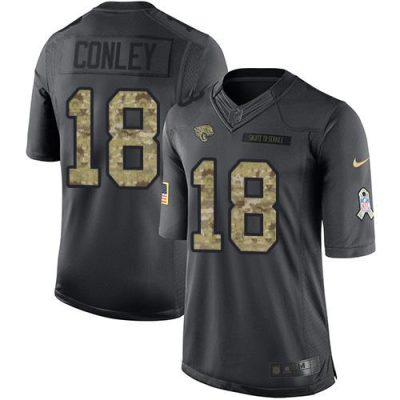 Nike Jacksonville Jaguars #18 Chris Conley Black Stitched NFL Limited 2016 Salute To Service Jersey