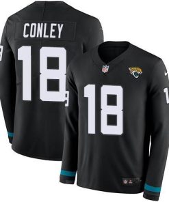 Nike Jacksonville Jaguars #18 Chris Conley Black Team Color Stitched NFL Limited Therma Long Sleeve Jersey