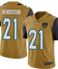 Nike Jacksonville Jaguars #21 C.J. Henderson Gold Stitched NFL Limited Rush Jersey