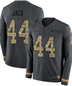 Nike Jacksonville Jaguars #44 Myles Jack Anthracite Salute to Service Stitched NFL Limited Therma Long Sleeve Jersey