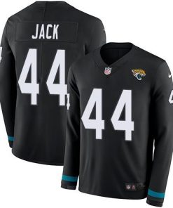 Nike Jacksonville Jaguars #44 Myles Jack Black Team Color Stitched NFL Limited Therma Long Sleeve Jersey
