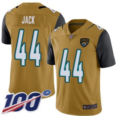 Nike Jacksonville Jaguars #44 Myles Jack Gold Stitched NFL Limited Rush 100th Season Jersey