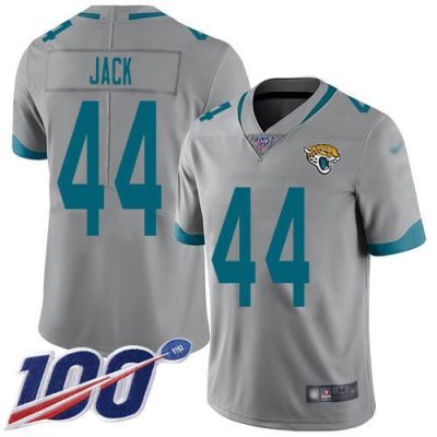 Nike Jacksonville Jaguars #44 Myles Jack Silver Stitched NFL Limited Inverted Legend 100th Season Jersey