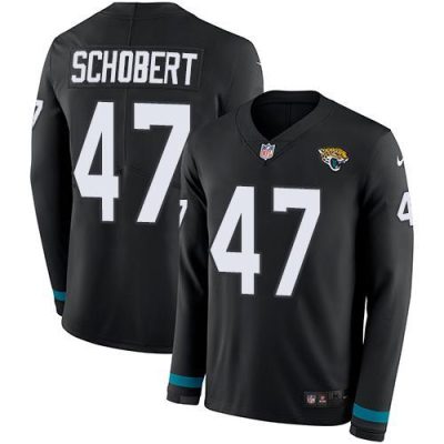 Nike Jacksonville Jaguars #47 Joe Schobert Black Team Color Stitched NFL Limited Therma Long Sleeve Jersey