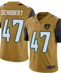 Nike Jacksonville Jaguars #47 Joe Schobert Gold Stitched NFL Limited Rush Jersey