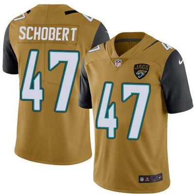 Nike Jacksonville Jaguars #47 Joe Schobert Gold Stitched NFL Limited Rush Jersey