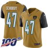 Nike Jacksonville Jaguars #47 Joe Schobert Gold Stitched NFL Limited Rush 100th Season Jersey