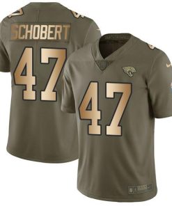Nike Jacksonville Jaguars #47 Joe Schobert Olive/Gold Stitched NFL Limited 2017 Salute To Service Jersey
