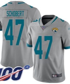Nike Jacksonville Jaguars #47 Joe Schobert Silver Stitched NFL Limited Inverted Legend 100th Season Jersey