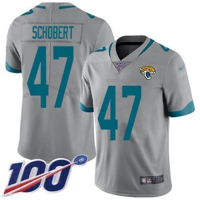 Nike Jacksonville Jaguars #47 Joe Schobert Silver Stitched NFL Limited Inverted Legend 100th Season Jersey