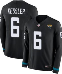 Nike Jacksonville Jaguars #6 Cody Kessler Black Team Color Stitched NFL Limited Therma Long Sleeve Jersey