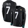 Nike Jacksonville Jaguars #7 Nick Foles Black Team Color Stitched NFL Limited Therma Long Sleeve Jersey