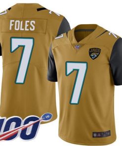 Nike Jacksonville Jaguars #7 Nick Foles Gold Stitched NFL Limited Rush 100th Season Jersey