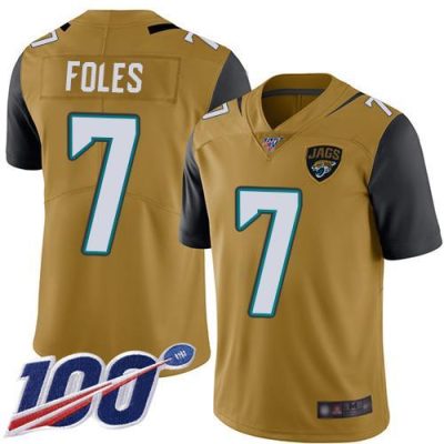 Nike Jacksonville Jaguars #7 Nick Foles Gold Stitched NFL Limited Rush 100th Season Jersey