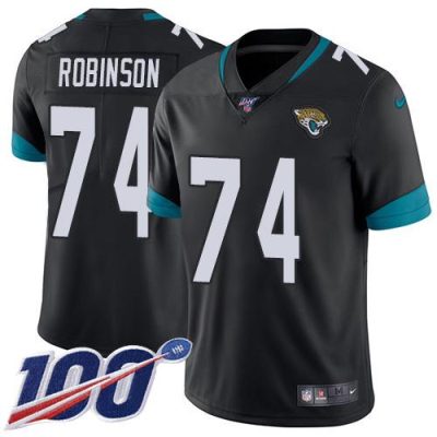 Nike Jacksonville Jaguars #74 Cam Robinson Black Team Color Stitched NFL 100th Season Vapor Limited Jersey